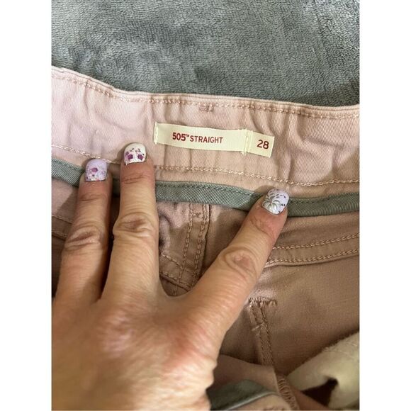 Levi's 505 Jeans Womens Size 28 Pale Pink Straight Leg Mid Rise Stretch Denim - Picture 4 of 11